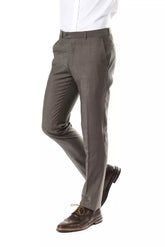 Uominitaliani Gray Wool Men Suit Pant